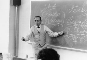 Vincent Carrafiello, professor of business law, in April 1978.